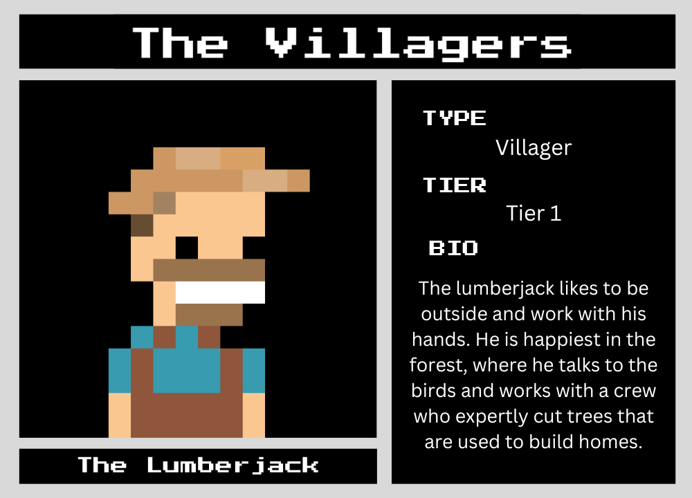 The Lumberjack biography card